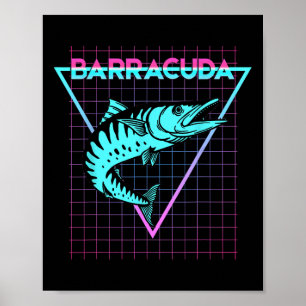 Byrracuda Fischangeln Ästhetisch Retro Byrracuda Poster