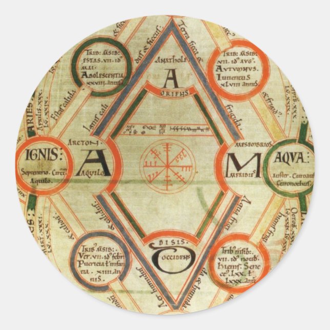 Byrthferth's Enchiridion und der Computus Runder Aufkleber (Vorderseite)
