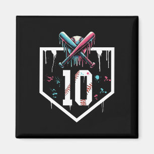 Bysebyll 10. Geburtstag Home Plate Junge Jugend Ze Magnet