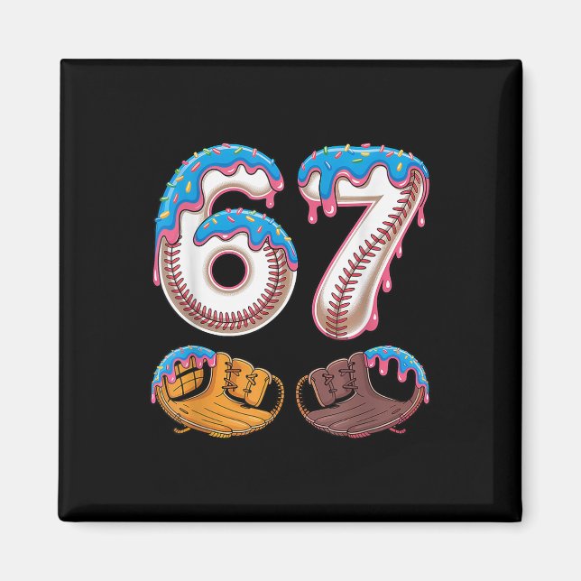 Bysebyll 67 - Eis Drip 67 Meme Lustiger Spieler  Magnet (Vorne)