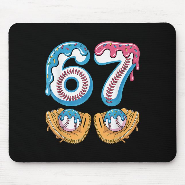 Bysebyll 67 - Eis-Drip 67 Meme Lustiger Spieler  Mousepad (Vorne)