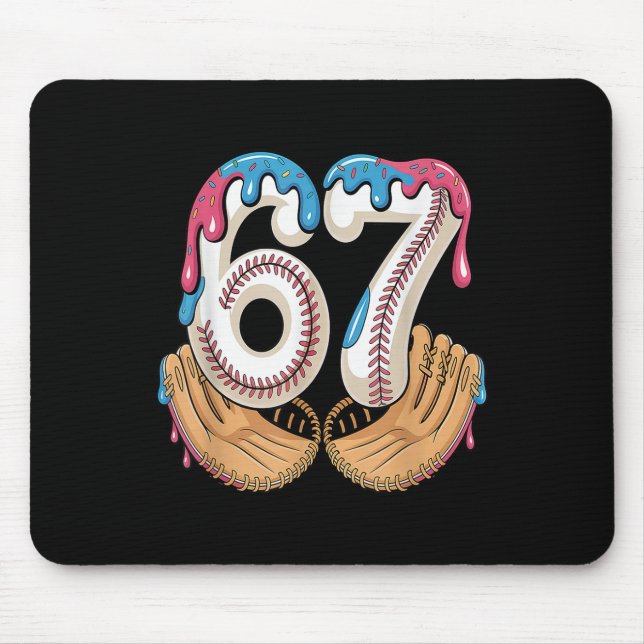 Bysebyll 67 - Eis-Drip 67 Meme Lustiger Spieler  Mousepad (Vorne)