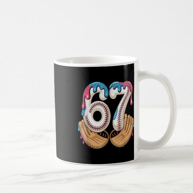 Bysebyll 67 - Ice Cream Drip 67 Meme Funny Player  Kaffeetasse (Rechts)