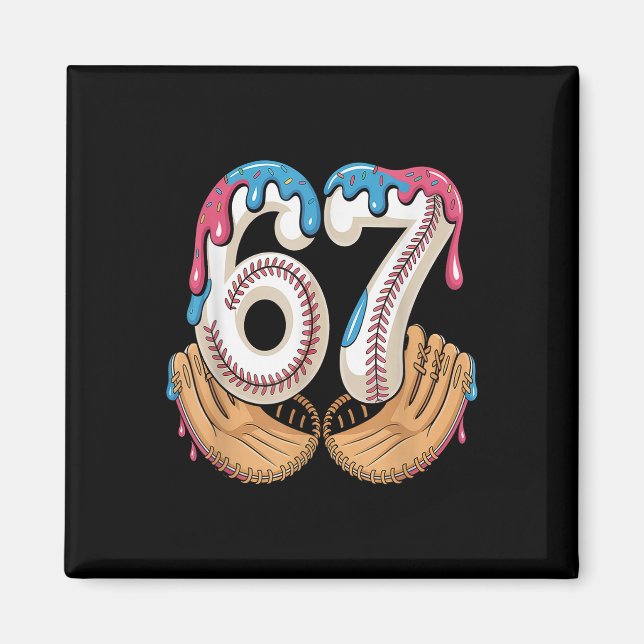 Bysebyll 67 - Ice Cream Drip 67 Meme Funny Player  Magnet (Vorne)