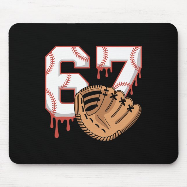 Bysebyll 67 Six Seven Alpha Slang 6 7 Meme Kinder  Mousepad (Vorne)