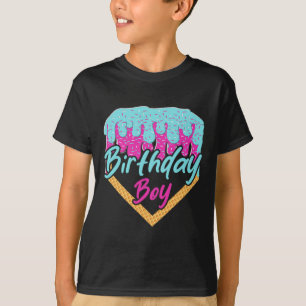 Bysebyll 7 Jahre alte Eiscreme-Drip 7. Geburtstag T-Shirt