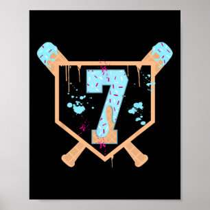 Bysebyll 7 Jahre alte Eiscreme tropft 7. Geburtsta Poster