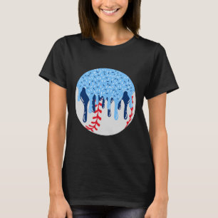 Bysebyll Blaue Eiscreme-Drip mit Streuseln Drip T-Shirt