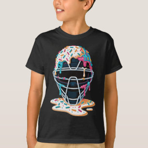 Bysebyll Catcher Mask Eiscreme tropft Bysebyll T-Shirt