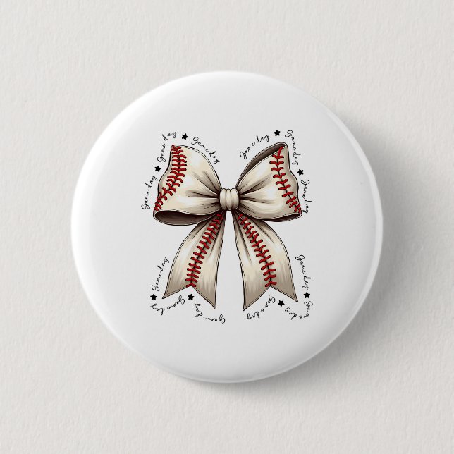 Bysebyll Coquette Bow Game Day Button (Vorderseite)