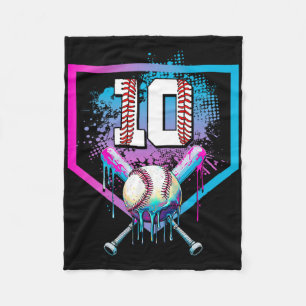 Bysebyll Drip 10. Geburtstag Home Plate Junge Juge Fleecedecke