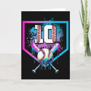 Bysebyll Drip 10. Geburtstag Home Plate Junge Juge Karte