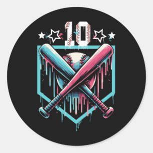 Bysebyll Drip 10. Geburtstag Jungen Nummer 10 Juge Runder Aufkleber