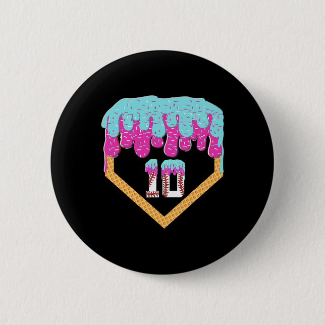 Bysebyll Drip 10 Jahre alte Eiscreme 10. Geburtsta Button (Vorderseite)