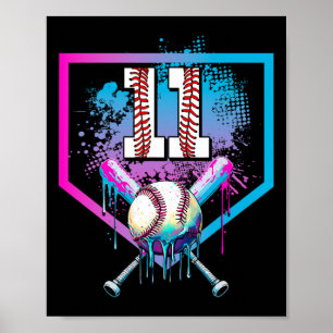 Bysebyll Drip 11. Geburtstag Home Plate Junge Juge Poster