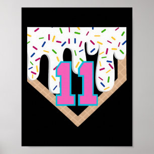 Bysebyll Drip 11. Geburtstag Home Plate Junge Juge Poster
