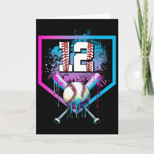 Bysebyll Drip 12. Geburtstag Home Plate Junge Juge Karte