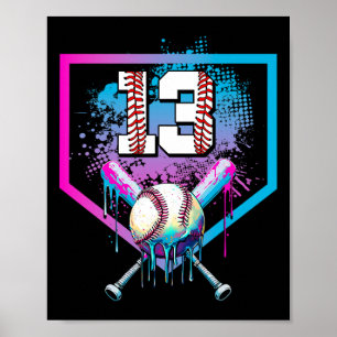 Bysebyll Drip 13. Geburtstag Home Plate Junge Juge Poster