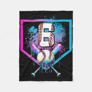 Bysebyll Drip 6. Geburtstag Home Plate Jungen Juge Fleecedecke