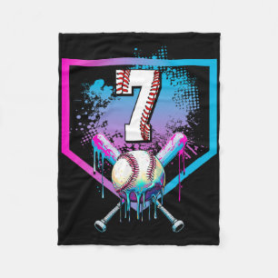 Bysebyll Drip 7. Geburtstag Home Plate Jungen Juge Fleecedecke