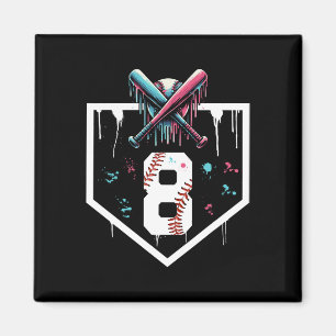 Bysebyll Drip 8. Geburtstag Home Plate Jungen Juge Magnet