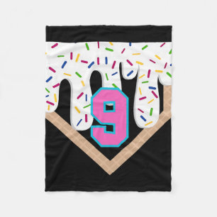 Bysebyll Drip 9. Geburtstag Home Plate Jungen Juge Fleecedecke