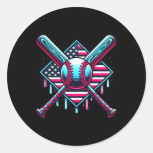 Bysebyll Drip für Jungen Amerikanische Flagge USA Runder Aufkleber