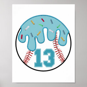 Bysebyll Dripping 13. Birthday 13 Year Old Boys Y Poster