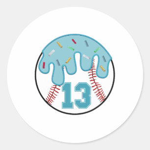 Bysebyll Dripping 13. Birthday 13 Year Old Boys Y Runder Aufkleber