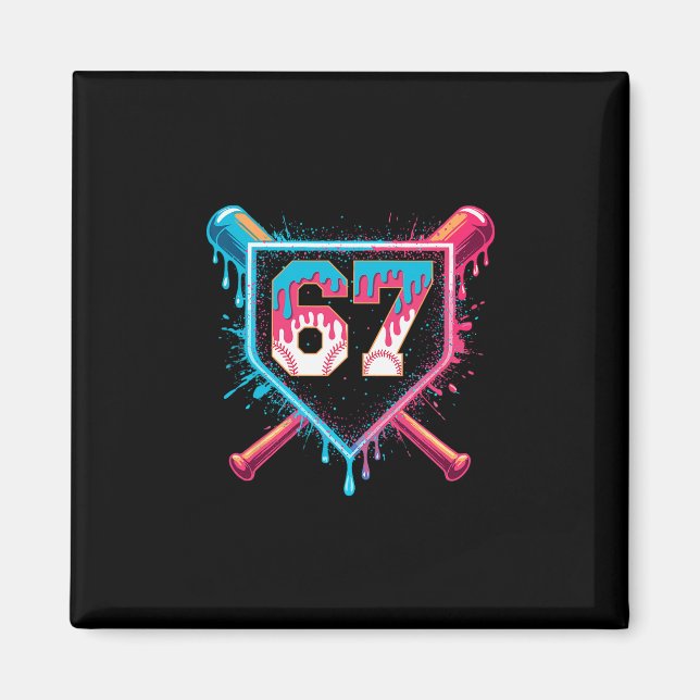 Bysebyll Eiscreme-Tropf Six Seven Gen-Alpha-Slang Magnet (Vorne)