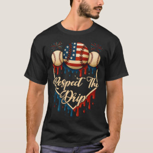 Bysebyll Eiscreme tropft 4. Juli Respekt Th T-Shirt