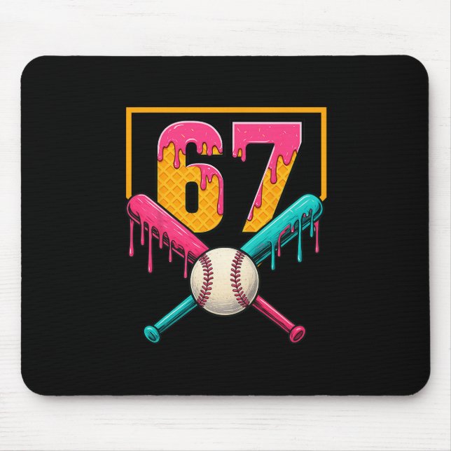 Bysebyll Eisdrip Nummer 67 Spieler 67. Geburtstag Mousepad (Vorne)