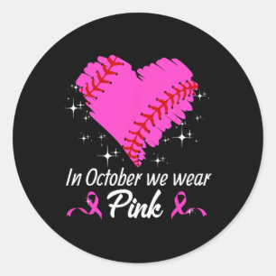 Bysebyll im Oktober tragen wir rosa Brustkrebs Awa Runder Aufkleber