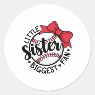 Bysebyll Little Sister Biggest Fan Bow Bysebyll Si Runder Aufkleber