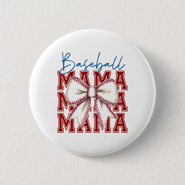 Bysebyll Mama Bow Graphic Unique Design Button (Vorderseite)