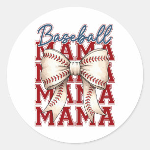 Bysebyll Mama Coquette Bow Game Day Bysebyll Mama  Runder Aufkleber