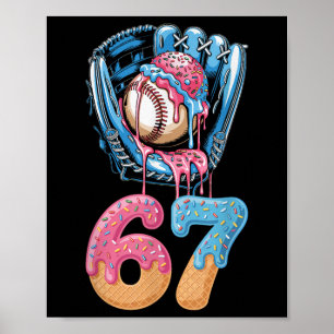 Bysebyll-Tropf Nummer 67 Spieler 67. Geburtstag Ei Poster