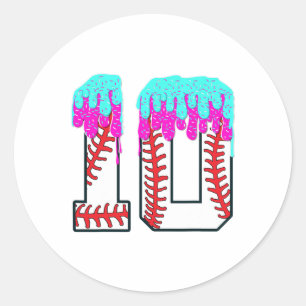 Bysebyll Tropfen 10 Jahre alt 10. Geburtstag Boy J Runder Aufkleber