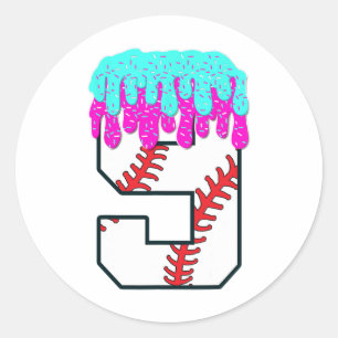 Bysebyll Tropfen 9 Jahre alt 9. Geburtstag Boy Jer Runder Aufkleber