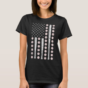 Bysebyll USA-Flagge Camo Vintage Bysebyll-Flagge f T-Shirt