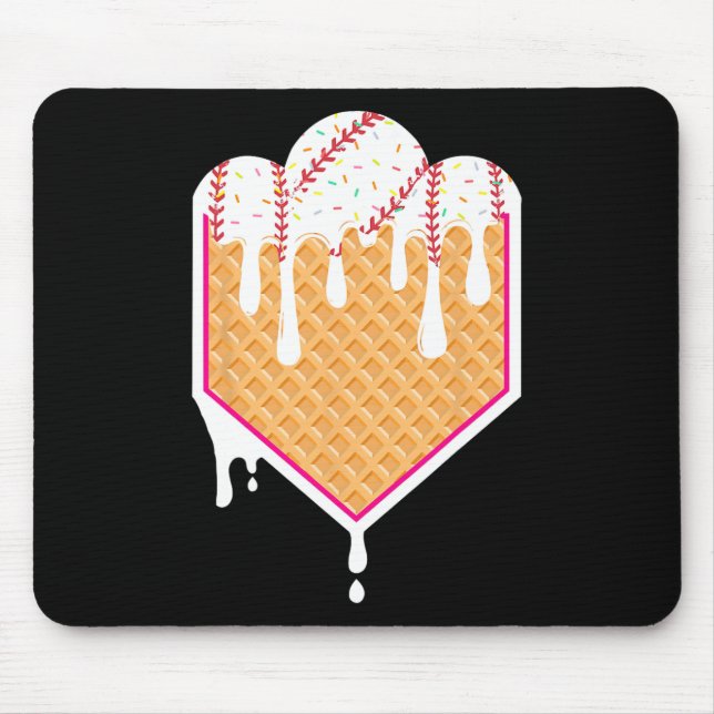 Bysebyll Waffel-Kegel-Heimplatte Mit Eiscreme-Dri Mousepad (Vorne)