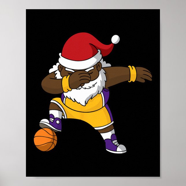 Bysketbyll Black Dabbing Santa Claus African Ameri Poster (Vorne)