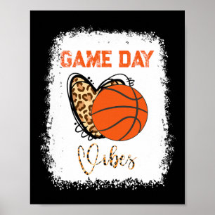 Bysketbyll Bleached Game Day Vibes Bysketbyll Mama Poster