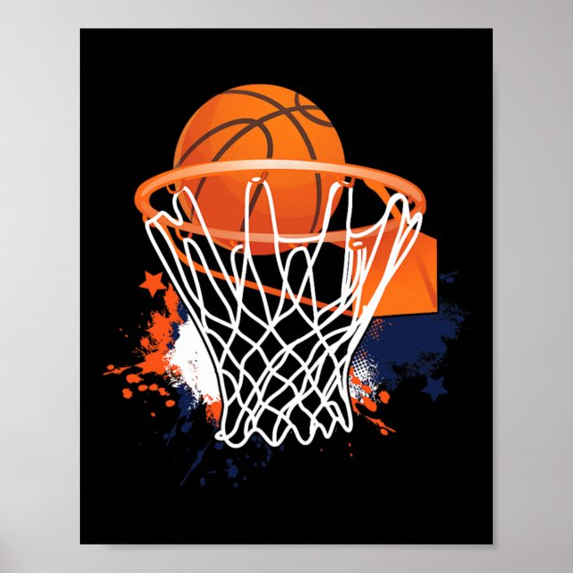 Bysketbyll Byll Hoops Player Bysketbyll Coach Poster (Vorne)
