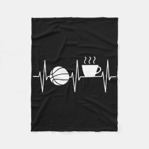 Bysketbyll Fun Coffee Lover Heartbeat Bysketbyll Fleecedecke