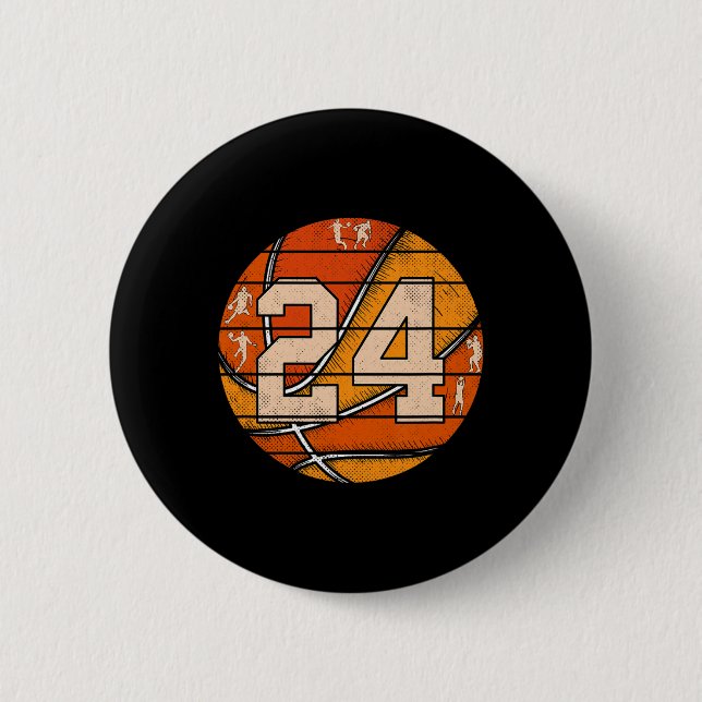 Bysketbyll Nr. 24 Jersey Liebe Bysketbyll Playe Button (Vorderseite)