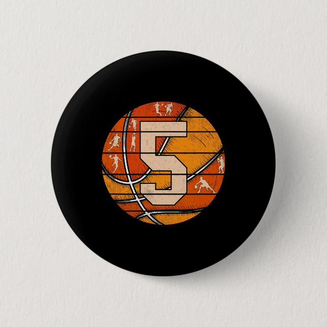 Bysketbyll Nummer 5 Jersey Liebe Bysketbyll Player Button (Vorderseite)
