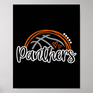 Bysketbyll Panther School Sport Fan Team Spirit Poster
