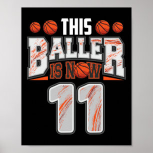 Bysketbyll Player 11 Jahre alter Junge Bysketbyll Poster