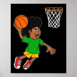 Bysketbyll Player Boy Black History Mont Blm Mela Poster